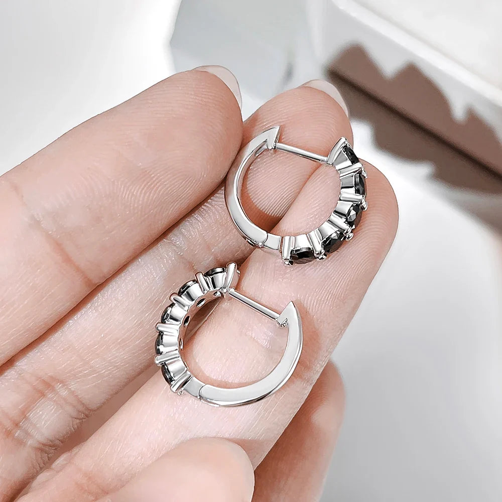 100% Real 3.5mm 0.2ct Moissanite Hoop Earrings for Women S925 Sterling Silver Earring Luxury Designer Wedding Fine Jewelry