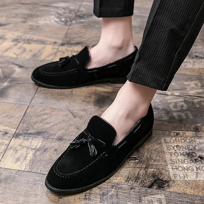New men's black moccasin one-pedal loafers men's brown business dress shoes Italian wedding dress shoes 38-48 size.