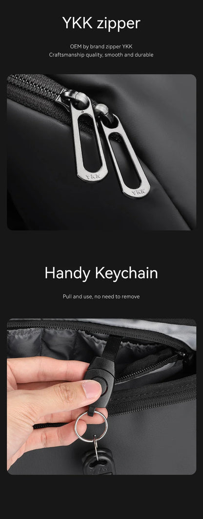 Leather Waterproof Multifunction Messenger Bag Large Capacity Sling Shoulder Bags mens crossbody bag