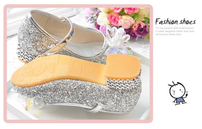 Flower Children's Shoes Beach Princess Girl Shoes For Kids Glitter Wedding Party Shoes Infantil Chaussure Enfant