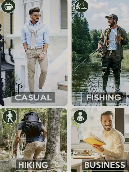 Men's Versatile Golf Pants Stretch Straight Fit Slacks Waterproof Trousers Lightweight Casual Pants for Outdoor Activities
