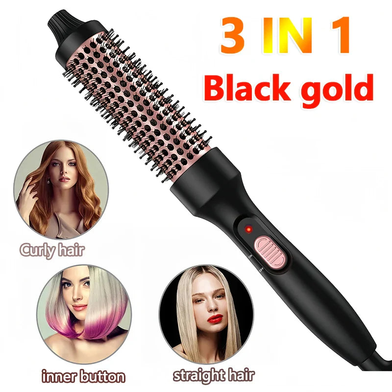 2026 New Curling Thermal Brush PTC Heated Curling Iron Round Brush 32mm Hair Curler Hot Volumizing Brush Styler