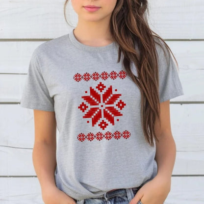 Shirt Ornament Print Shirt Ukraine Shirt Ukrainian T-shirt Gift for Women High Quality Cotton Tops Creativity Style