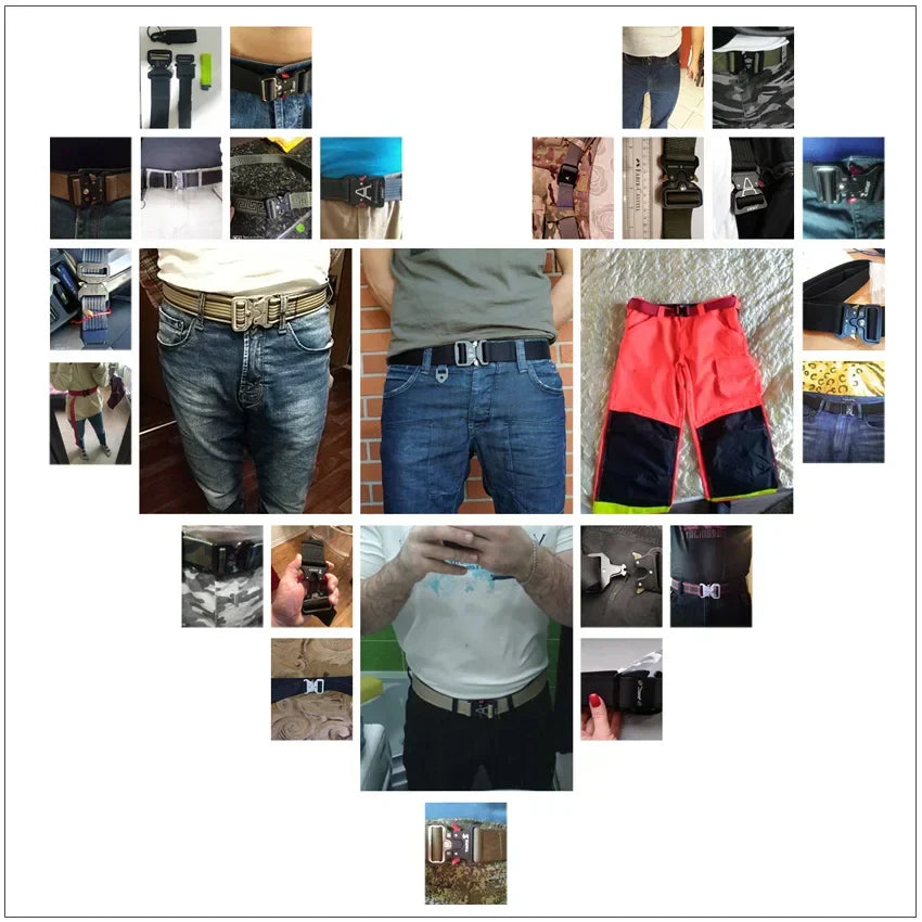 2026 New Fashion Nylon Belt  Magnetic Buckle Adjustable Belts For Men Elastic Belts High Quality Wear-resistant Training Belt