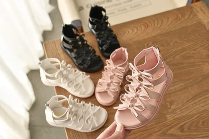 Size 21-36 Kids Sandals For Girl Summer Outdoor Beach Shoes Girls Gladiator Sandals Small Cute Bowknot Baby Toddler Girl Sandals