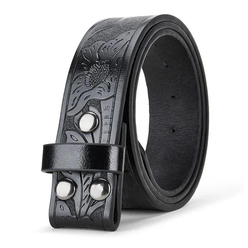 3.8cm Belts Without Buckle PU Leather Belt Body No Buckle Strap for Smooth Buckle Belt High Quality Male Belts
