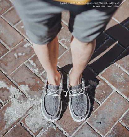 Summer Men's Canvas Shoes Denim Sneakers Men's Canvas Shoes Breathable Moccasins Vulcanized Shoes Men's Sneakers Shoes Plus Size