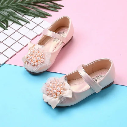 Girls Leather Shoes for Party Wedding Children Rhinestone Shoes Kids Princess Sweet Shoes 2025 Spring Autumn Brand Classic 26-38