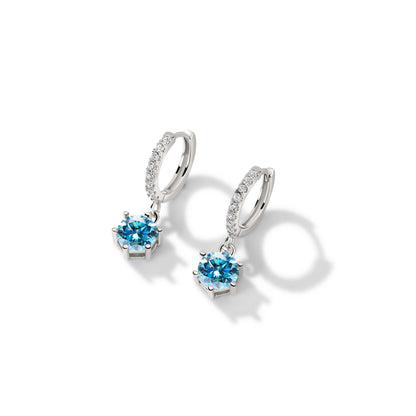 925 Sterling Silver 1 Carat Moissanite Drop Earrings for Women Charm Engagement Fine Jewelry Gift for Female Party Date
