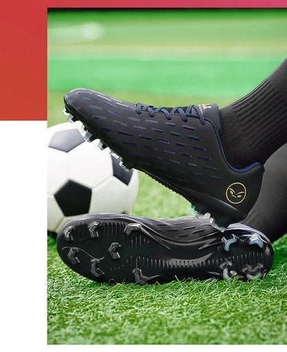 New Children Football Soccer Boots Soccer Shoes Kids Boy Girl Sneakers New Leather High Top Soccer Cleats Training Men