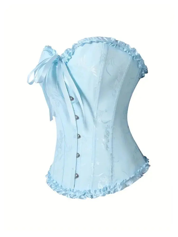 The pleated lace corset is suitable for ladies to wear over it as a court shaping top