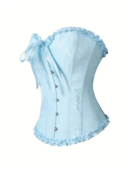 The pleated lace corset is suitable for ladies to wear over it as a court shaping top