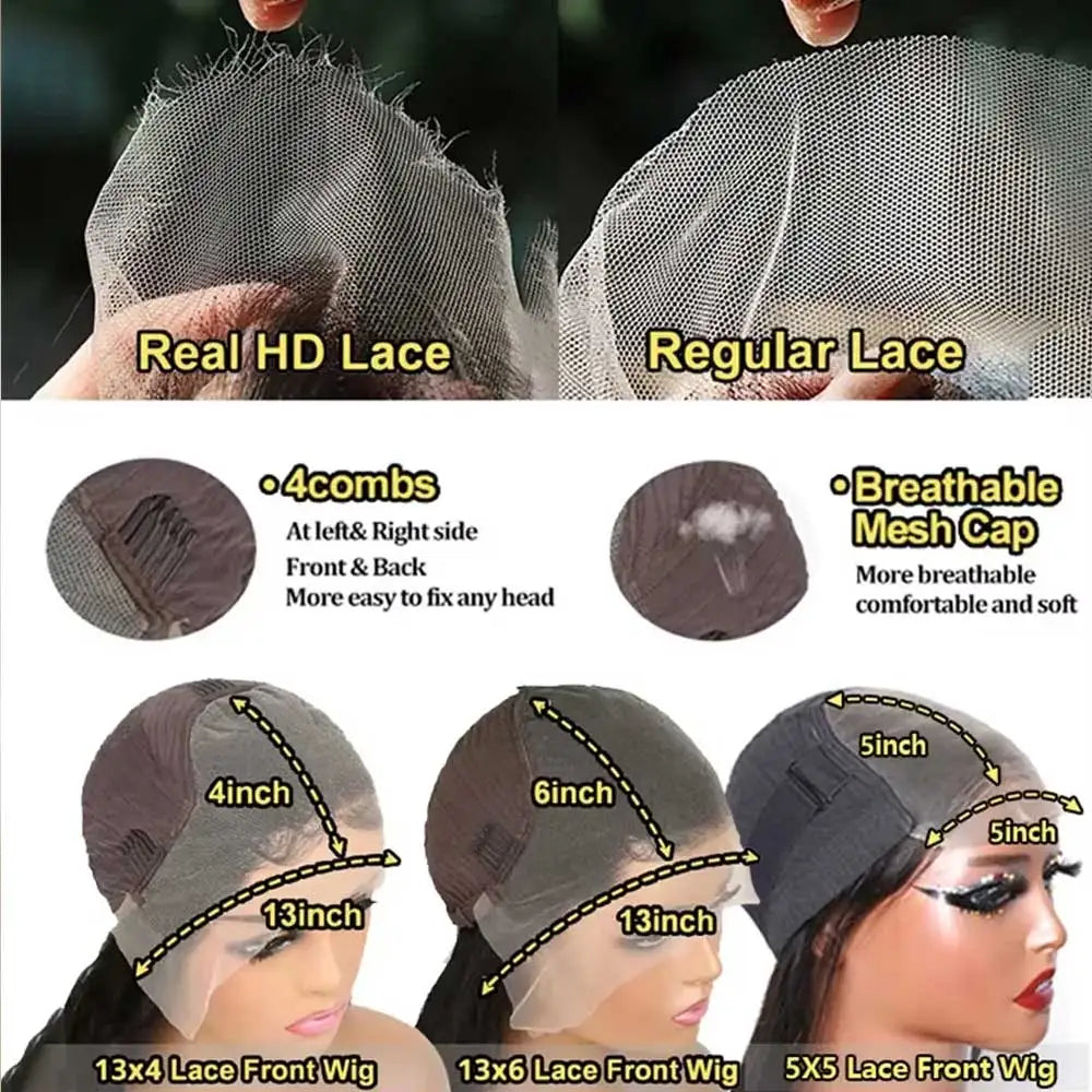 Straight Lace Front Wigs Human Hair 13X6 Hd Lace Frontal Wig 13X4 Bone Straight Human Hair Wig Glueless 5x5 Straight Closure Wig