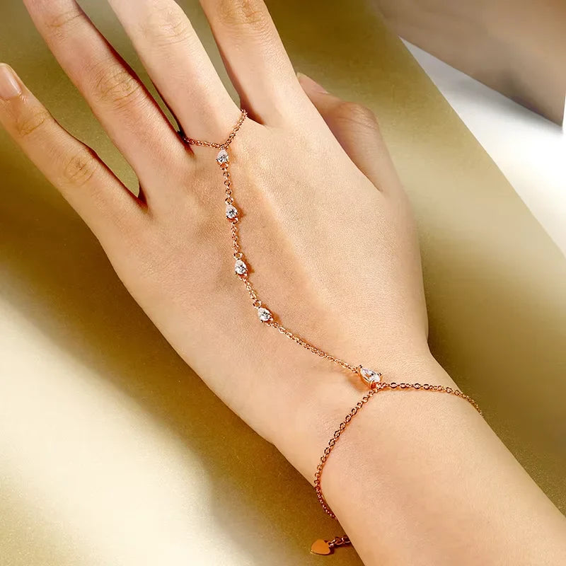 Pear Cut Genuine Moissanite Bracelets for Women Girls Luxury Chain Lab Diamond S925 Sterling Silver Plated 18K Jewelry