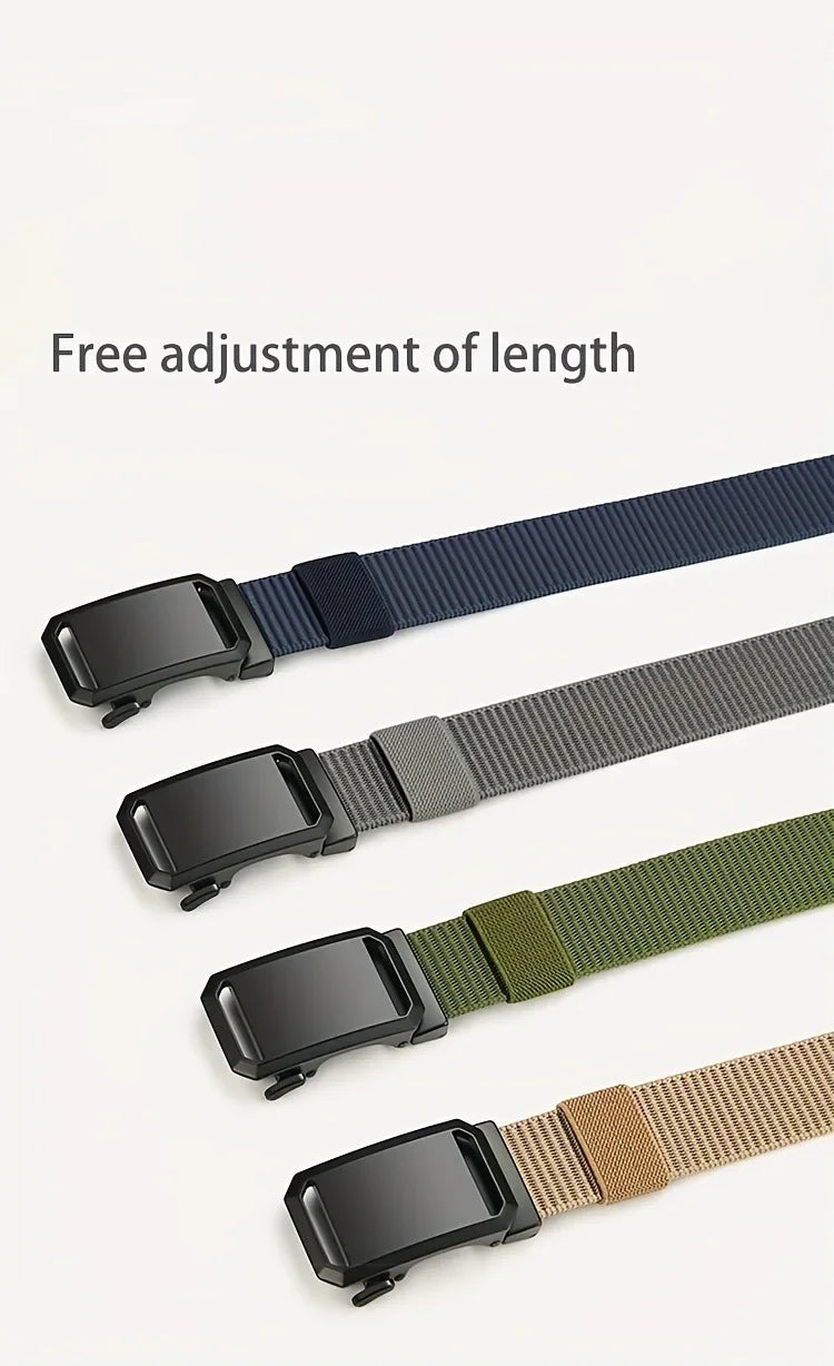 Men's Belt With Automatic Metal Buckle , Outdoor Working Tactical Belt ,Toothless Automatic Buckle For sports canvas Belts