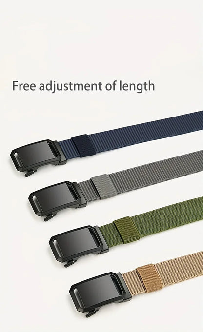 Men's Belt With Automatic Metal Buckle , Outdoor Working Tactical Belt ,Toothless Automatic Buckle For sports canvas Belts