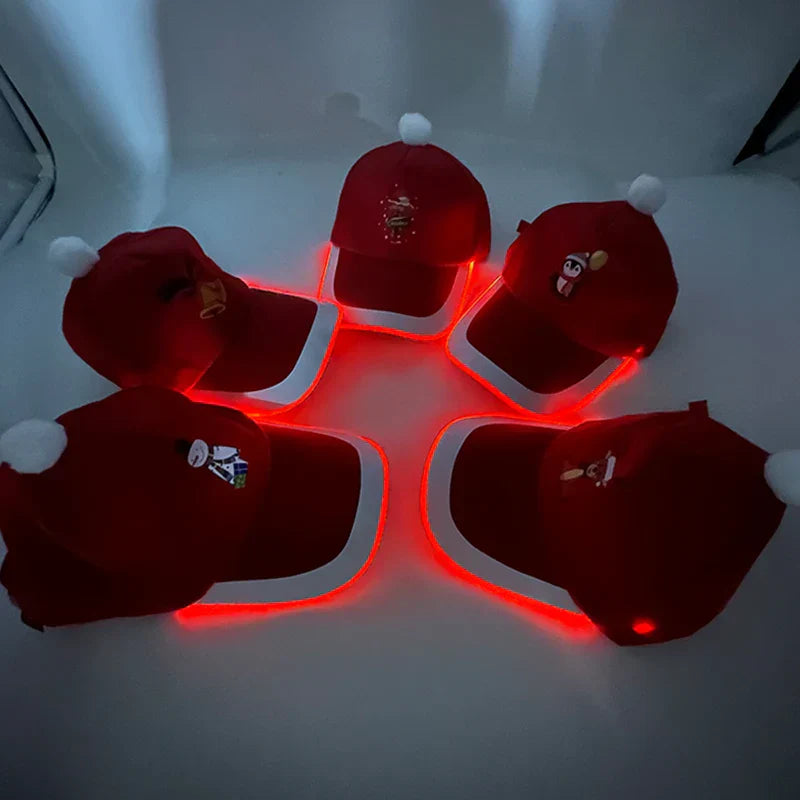 Hot LED Light Up Baseball Cap Neon Colorful Glowing Adjustable Sun Hats For Women Men Night Running Caps Travel Supplies