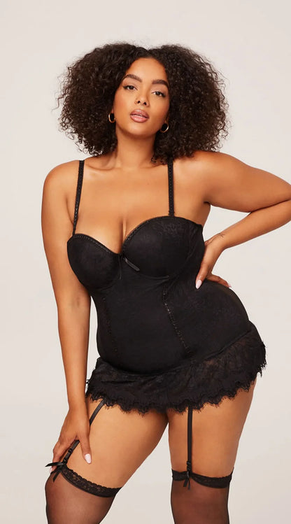 Women's Corset Bustiers & Corsets Black Top Lace Up Lingerie Underwear Plus Size Garter Including