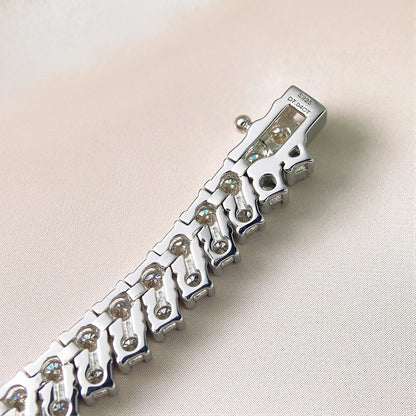 Double Row Full 2.5/3mm Round Cut Moissanite Tennis Bracelet D Color Lab Diamond 925 Silver Women Man Link Bracelets Gift