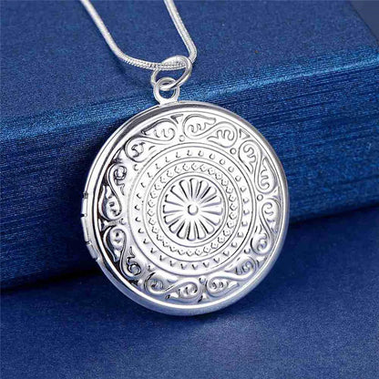 New Arrive 40-75cm 925 Sterling Silver seashell Photo open Frame Necklace Snake Chain For Woman Man Wedding Jewelry wholesale
