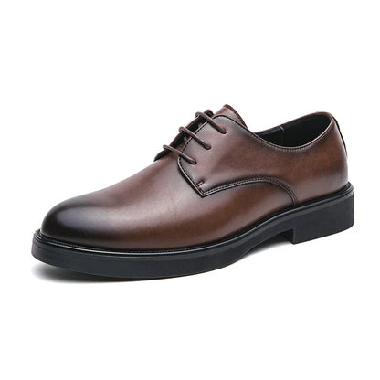 Sapatos sociais masculinos de amarrar para escritório, sapatos de festa para casamento, sapatos de luxo estilo Derby de couro, sapatos masculinos formais de primavera/outono para homens