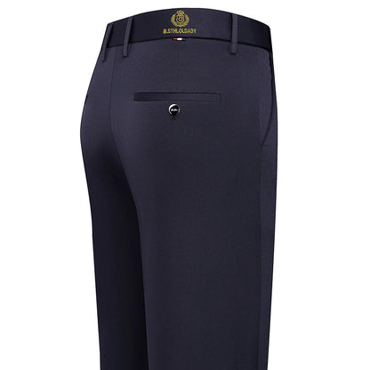 New Men's Stretch Suit Pants Flat Front Business Casual Pants Wrinkle Resistant Work Pants