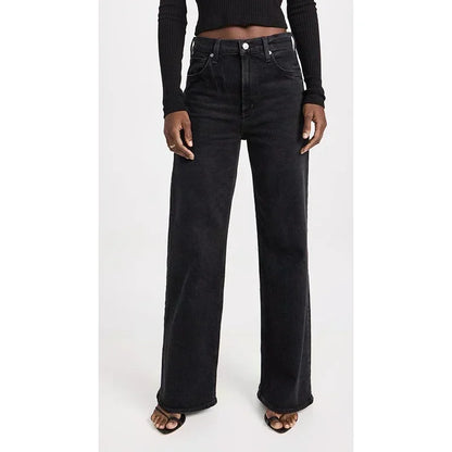 Ins Fashion Jeans Women Comfortable High Waisted White Jeans Girls Thin Stretch Denim Pants Female Straight Leg Trousers