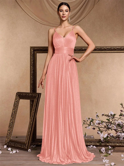 Vestidos de festa elegantes linha A luxuosos até o chão sem costas formais decote V profundo femininos vestidos de coquetel para festa de casamento
