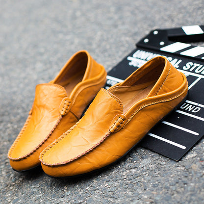 Summer Fashion Men Loafers Italian Casual Luxury Brand Men Shoes Genuine Leather Moccasins Light Breathable Slip on Boat Shoes