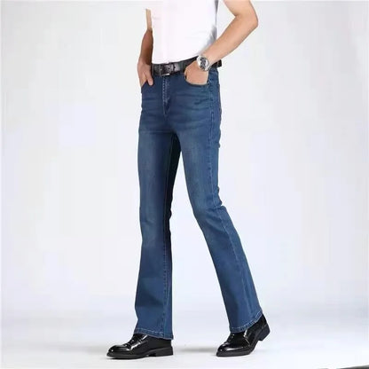 New Spring Autumn New American Street Men's Denim Flare Pants Wide Leg Jeans Loose Casual Pants for Men Vintage Washed Versatile