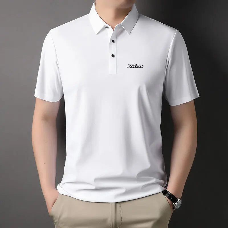 Men's Golf Outdoor Casual Polo Shirt T-Shirt Summer High-End Brand Cool and Breathable Fitness Sports Short Sleeve Top