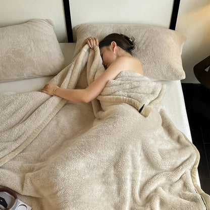 2025 New Comfortable Cotton Velvet Thickened Warm Coral Velvet Blanket Milk Velvet Long Velvet Light Luxury Blanket