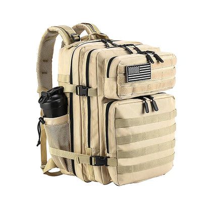 45L Tactical Backpack for Men and Women Large Athlete Gym Bag Outdoor Sports Hiking Survival Rucksack with Bottle Holder