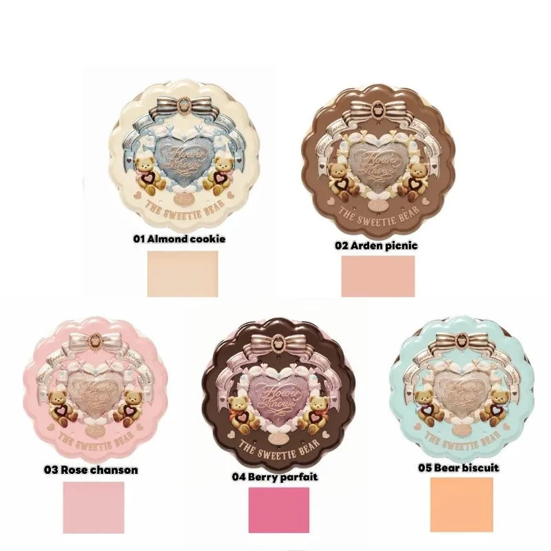 Flower Knows Makeup Set Sweetie Bear Gift Kit Setting Powder Long Lasting Concealer Palette Matte Blush Lipstick Pressed Powder