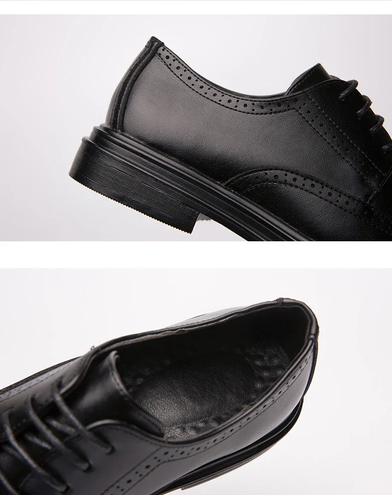 Formal Leather Shoes Men Party Social Office Shoes For Men Classic Brogue Business Wedding Shoes Men's Dress Shoes Black