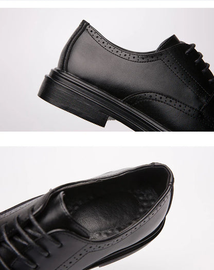 Formal Leather Shoes Men Party Social Office Shoes For Men Classic Brogue Business Wedding Shoes Men's Dress Shoes Black