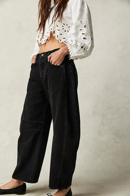 Elastic Waist High-waisted Women's Jeans