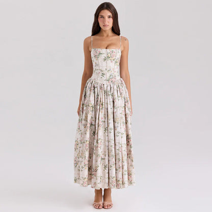 Summer Clothes for Women Midi Elegant Dress 2025 New Arrivals White Floral Print Holiday Dress