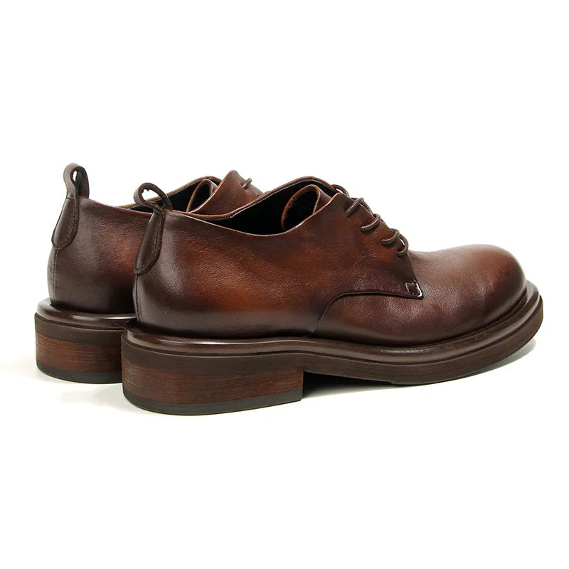 Soft Leather Mens Formal Shoes Luxury Quality Comfortable Brand Handmade Retro Genuine Leather Daily Wedding Social Shoes Male