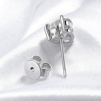 1CT 2CT 4CT Heart Cut Moissanite Stud Earrings for Women Luxury Quality Lab Diamond S925 Sterling Silver Bride Jewelry