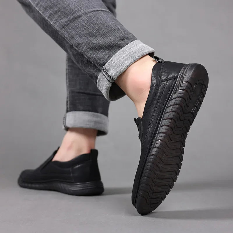 Mocassim Penny Retrô Couro Bovino Genuíno Sapatos Clássicos Costura Confortável Masculino Casual Slip-on Clube Festa Primavera Verão
