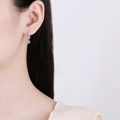 Real 1CT Moissanite Drop Earrings For Women Party Fine Jewelry S925 Sterling Silver GRA Certified Diamond Earring Wholesale