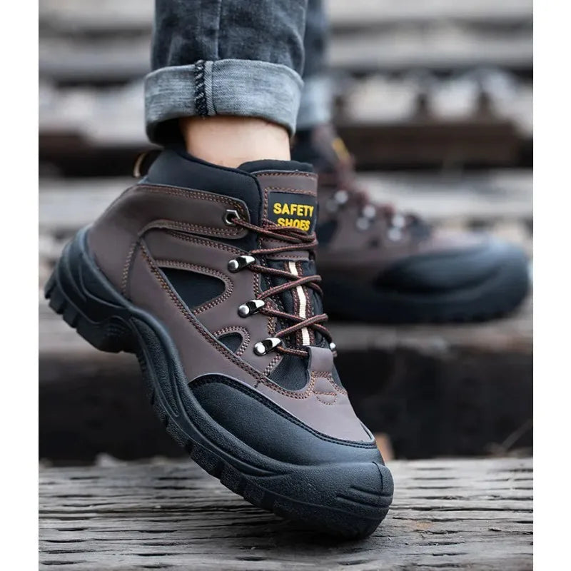 Lightweight Men Safety Botas Men Work Safety Shoes Anti-puncture Steel Toe Cap Non Slip Work Sneakers Male Indestructible  Boots