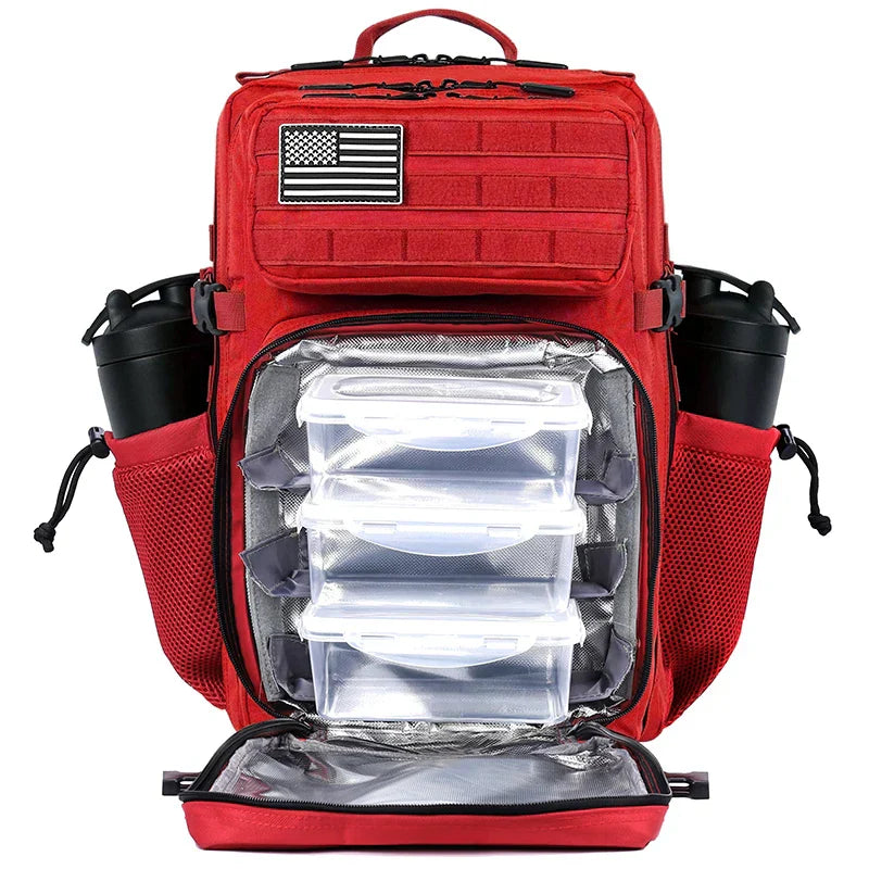 45L Meal Prep Management Backpack Gym Tactical Waterproof Insulated Lunch Cooler Bag Hiking Camping Travel Rucksack