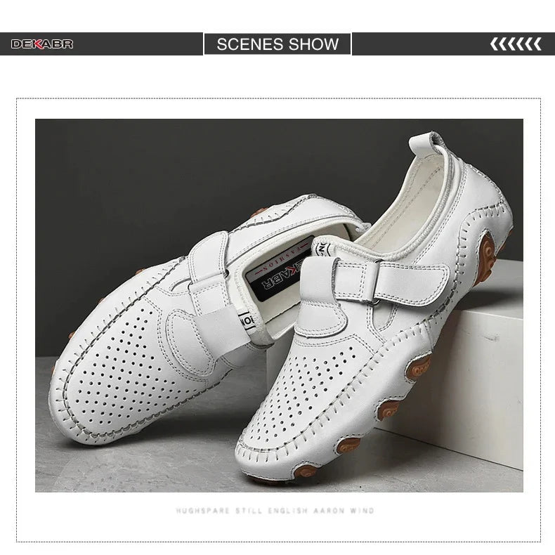 Fashion Loafer Shoes Men Genuine Leather Soft Comfy Slip-on Moccasins Handmade Man Casual Shoes Drive Walk Luxury Leisure