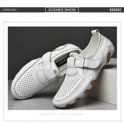 Fashion Loafer Shoes Men Genuine Leather Soft Comfy Slip-on Moccasins Handmade Man Casual Shoes Drive Walk Luxury Leisure