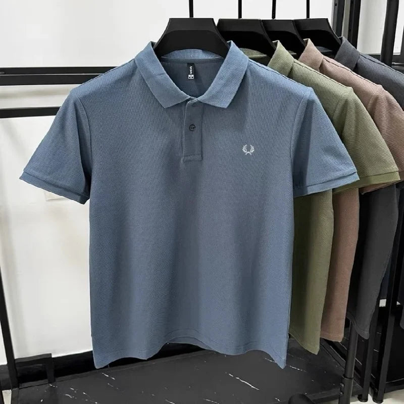 High quality men's heavyweight summer new cotton classic brand embroidered comfortable polo shirt breathable trendy short sleeve