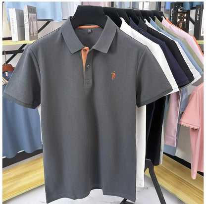 Luxury brand 100% cotton short sleeve polo shirt summer new trend Paul pony embroidery T-shirt business golf casual men's wear