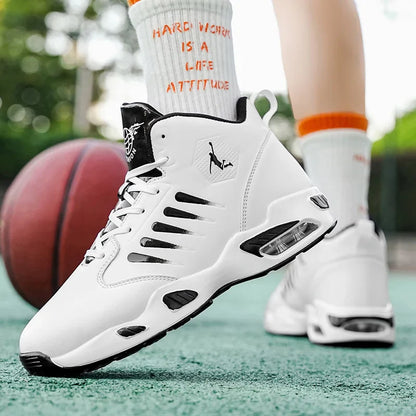 Men's High-Top Basketball Shoes Feature a Breathable Mesh Design for Maximum Comfort Outdoor Shock-Absorbing Running Shoes, High-Rebound Cushioning Technology, Make Running Smoother and More Comfortable, Enhance Support, Styl