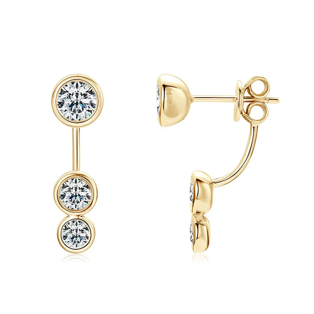 D VVS Moissanite Engagement Earring with GRA Certificates s925 Sterling Silver Plated 18k White Gold Earrings for Women